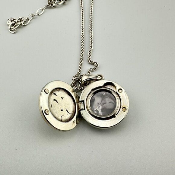 Brighton Spin Master Round circle Locket Necklace - two tone - Picture 4 of 5